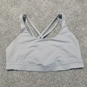 lululemon energy bra pale light gray / silvery white sz 12